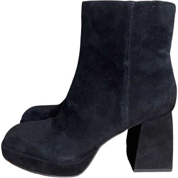 Dolce Vita Ulysses Square Toe Platform Boots Chunky Heel Black Size 7.5 - Picture 4 of 8